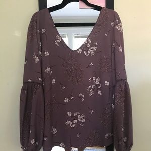 NWT plum long sleeve blouse.